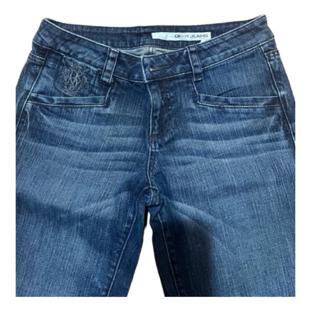 DKNY Jeans Women's 6 Blue Bootcut Classic Embroidered Pockets Excellent cond - Picture 3 of 8